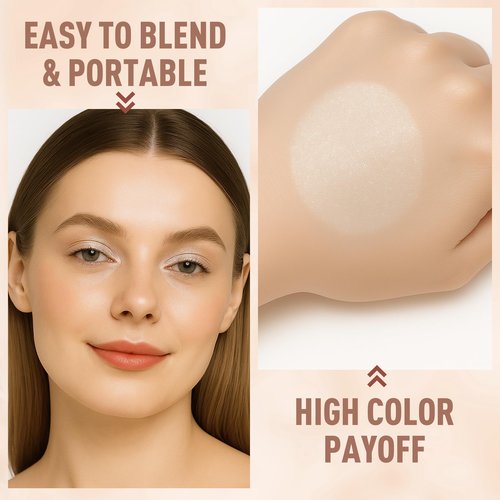 FV Cream Shimmer Eyeshadow Stick，Long Lasting & Waterproof, Multi-Use & High Pigment Eyeshadow Makeup Stick, Pearl Shimmer