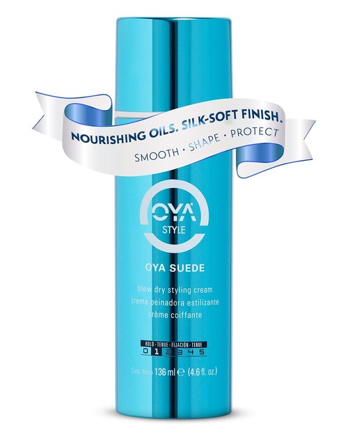OYA Suede Blow Dry Hair Styling Cream - Lightweight Formula for Smooth, Polished Finish - 4.6 Fl Oz