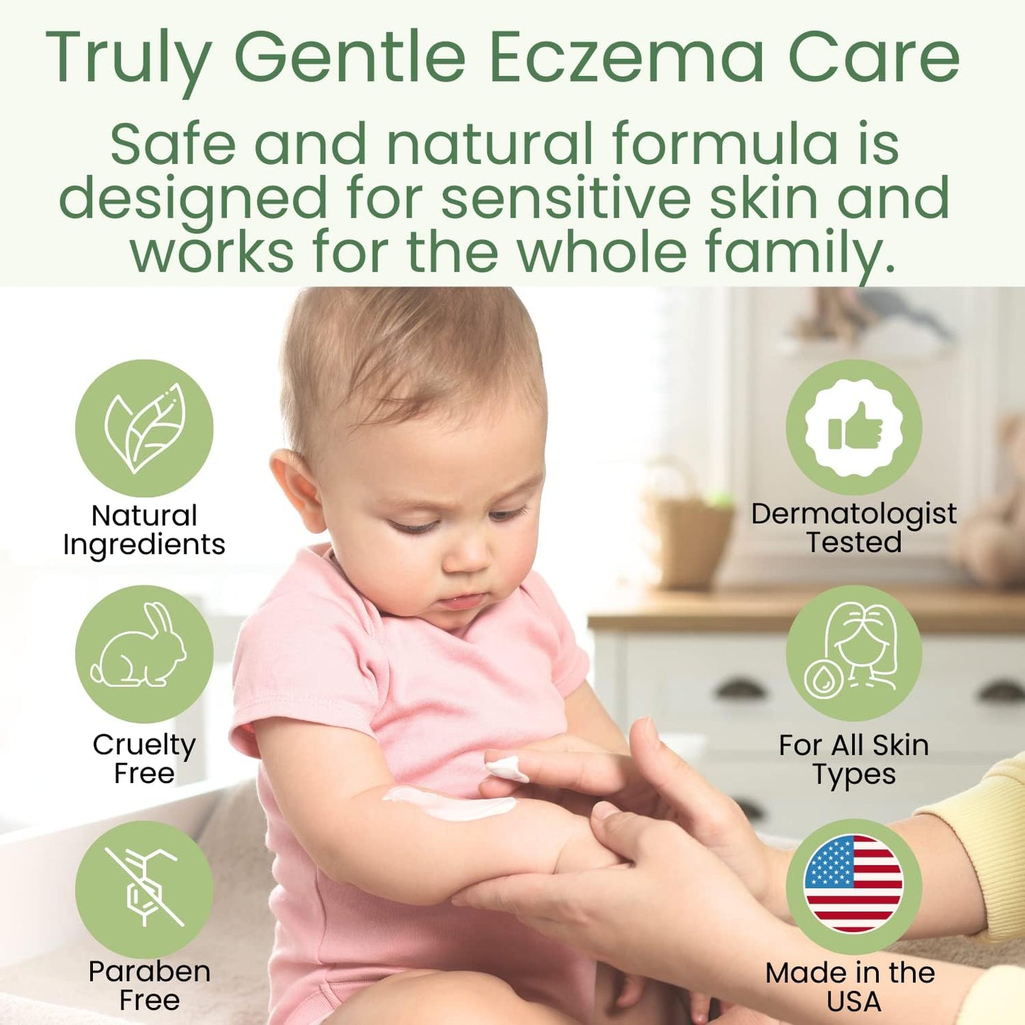 TruKid Eczema Relief Bundle - NEA-Approved Bubble Bath, Skin Cream & Body Wash | All-Natural, Unscented, Hydrating & Moisturizing for Sensitive Skin | 3-Piece Set