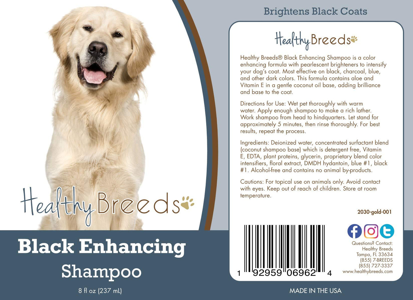 Healthy Breeds Golden Retriever Black Enhancing Shampoo 8 oz