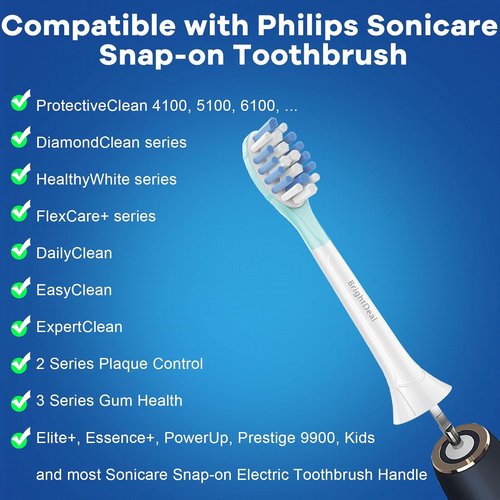 Philips Sonicare Replacement Brush Heads - C3 G3 W3 C2 G2 Compatible - 6 Pack, White