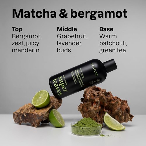 ATTITUDE Body Care Bundle for Men - Natural Shampoo, Conditioner, Shower Gel & Deodorant | EWG Verified, Matcha & Bergamot Scent