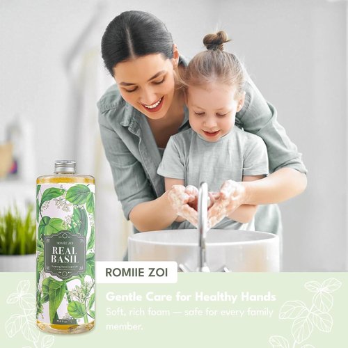 ROMIIE ZOI Basil Foaming Hand Soap Refill Gift Set - 3 Pack (33.8 Fl Oz Each) | Gentle, Moisturizing Plant-Based Formula for Home Use