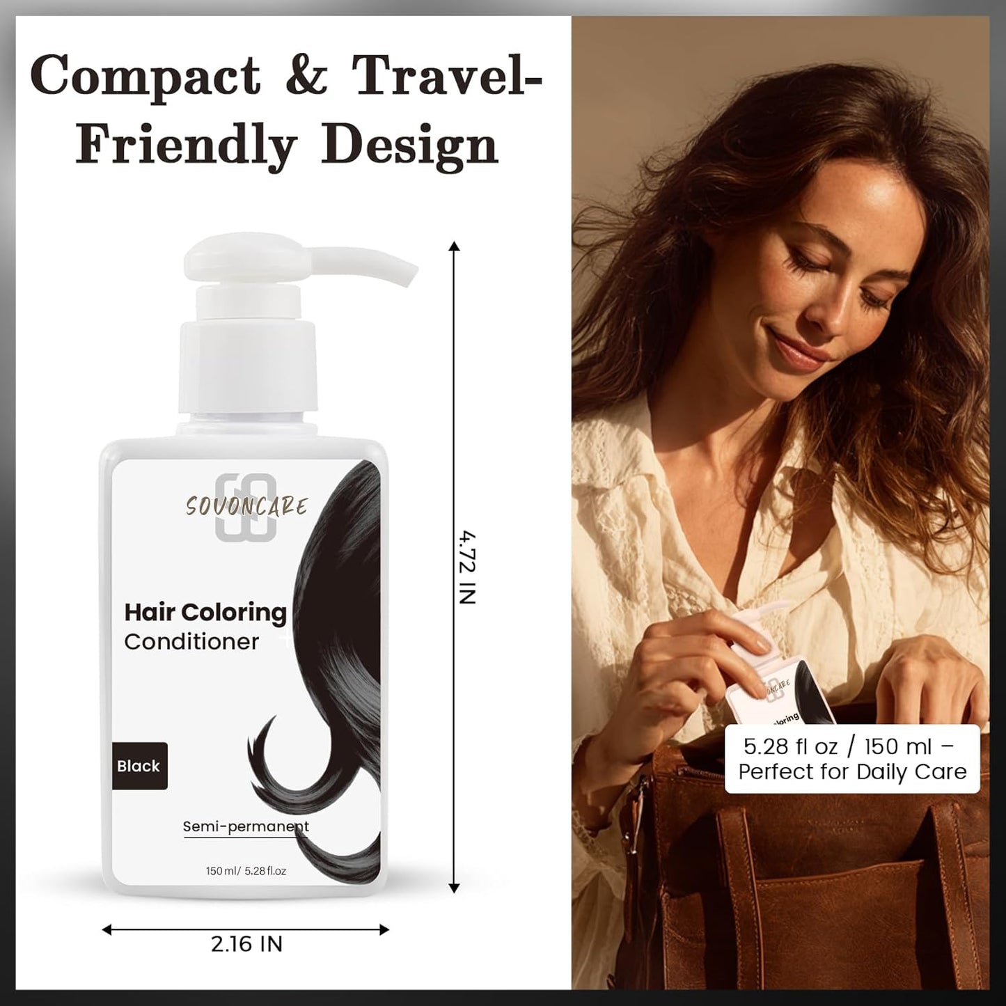 SOVONCARE Black Hair Color Depositing Conditioner Mask - 5.28 OZ | Cruelty-Free Formula