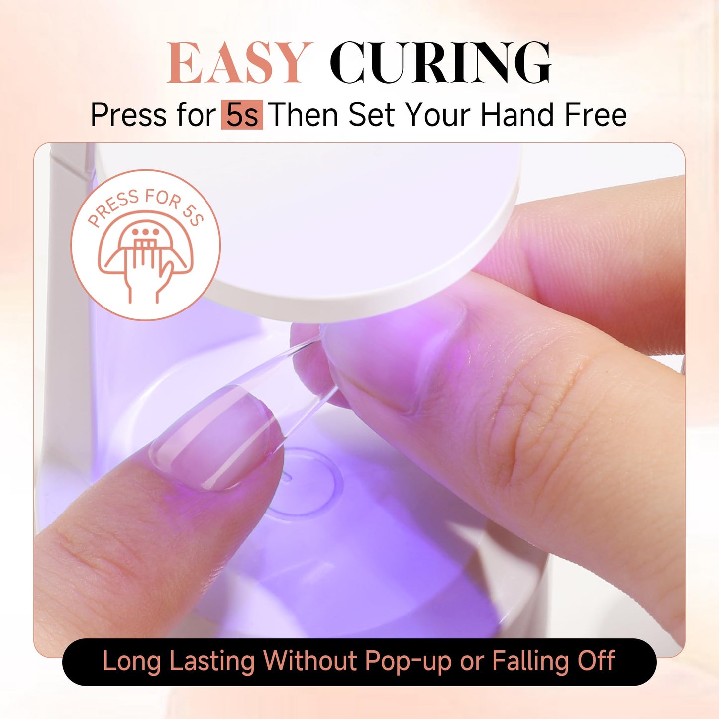 UNA GELLA Nail Tips 504pcs Full Cover Half Matte Fake Nails