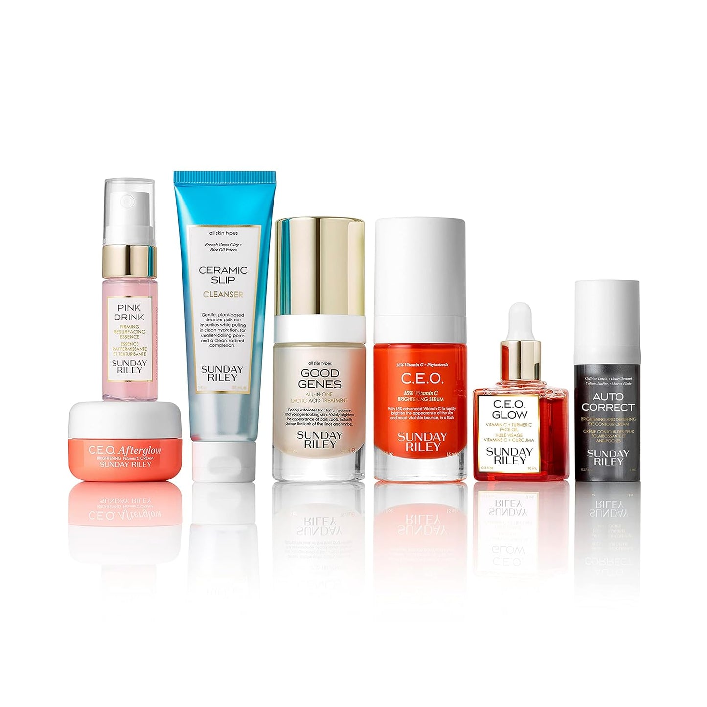 Sunday Riley Brightening Morning Skincare Set - Complete Wake Up Routine for Radiant Skin