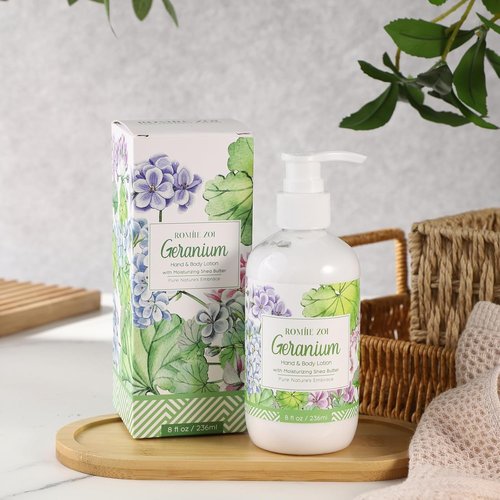 ROMIIE ZOI Daily Hand & Body Lotion - Moisturizing Shea Butter & Geranium - 236 ML / 8 FL OZ