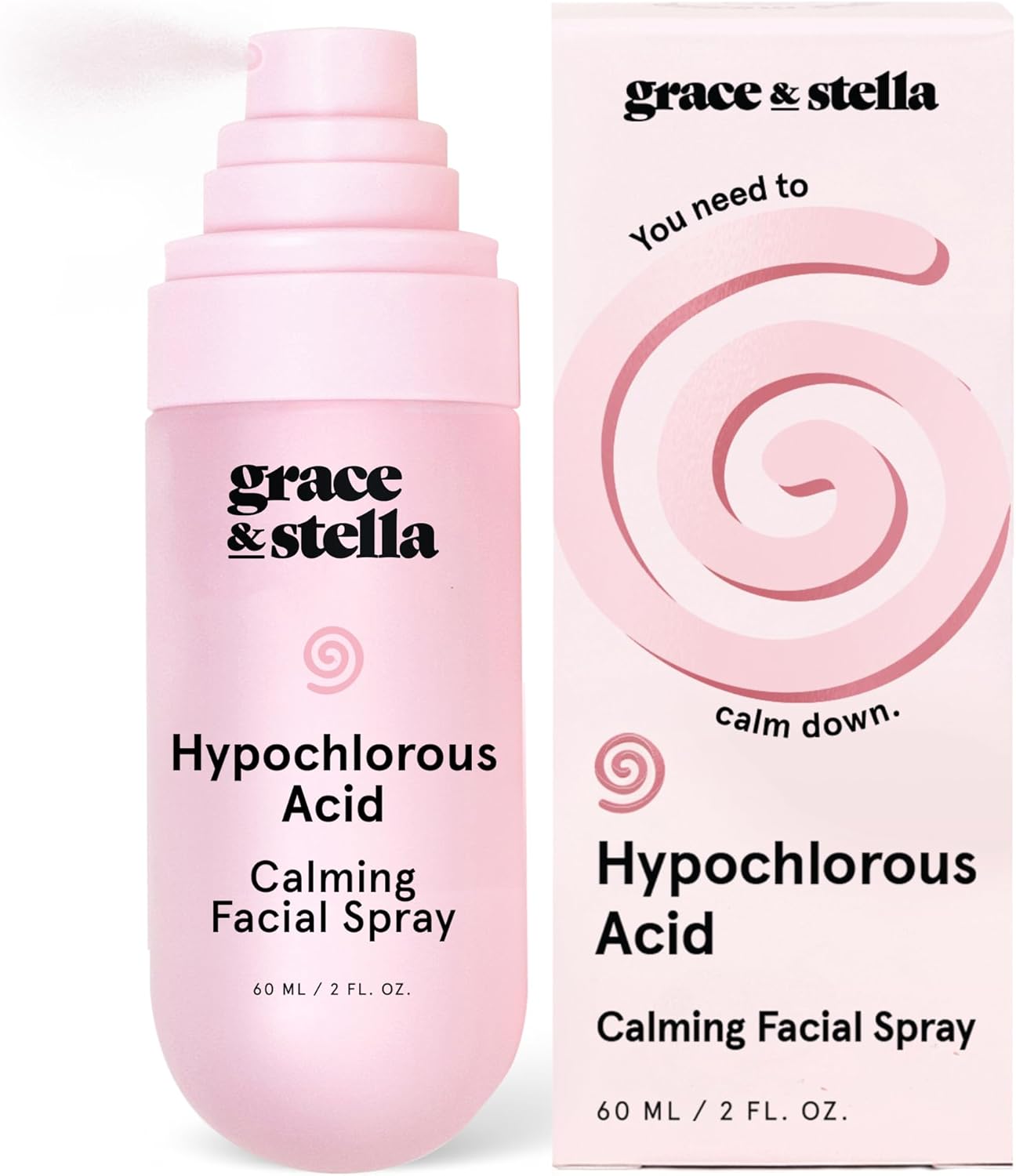 Grace & Stella Hypochlorous Acid Spray - Soothing Face Mist for Acne & Redness Relief | Travel Size (60 ml)