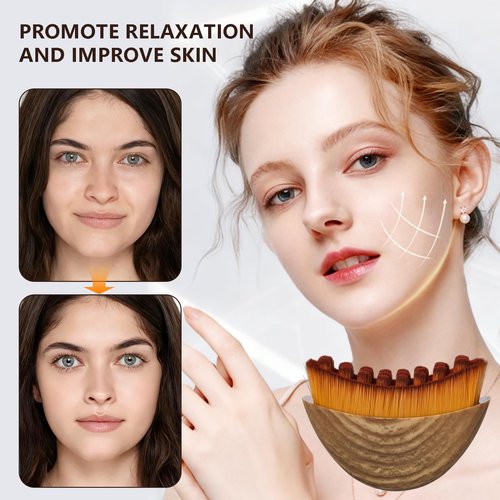 3 Pack Lymphatic Contour Face Brush, Lymphatic Drainage Contour Face Brush Massager with Prtective Case, Fit The Skin Precisely
