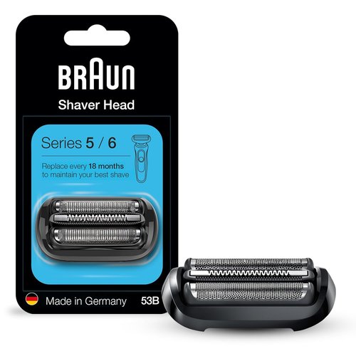 Braun Series 5 53B Electric Shaver Head - Compatible with Series 5 & 6 Shavers, Black