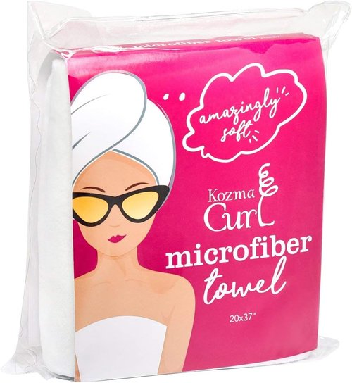Kozma Curl Microfiber Hair Towel - Large 20 x 37 Inches | Anti-Frizz & Super Soft Hair Wrap