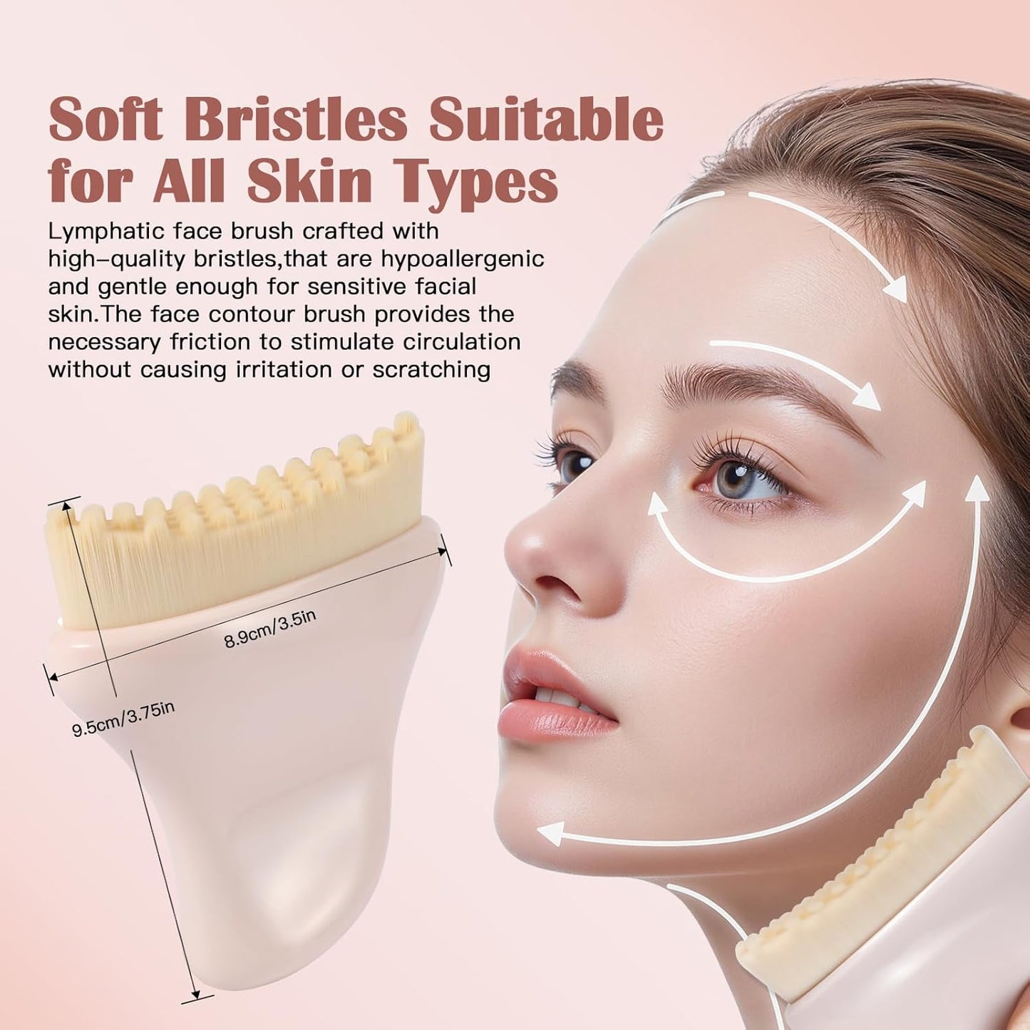 Skiennix Lymphatic Contour Face Brush - Sculpting Gua Sha Tool for De-Puffing & Radiant Skin