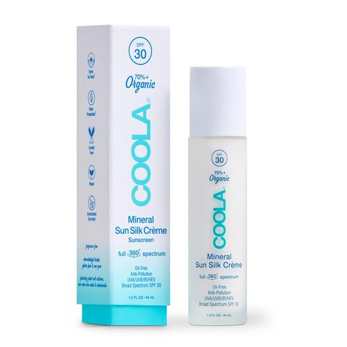 COOLA Organic Sun Silk Crème - SPF 30 Face Moisturizer with BlueScreen Technology | 1.5 Fl Oz
