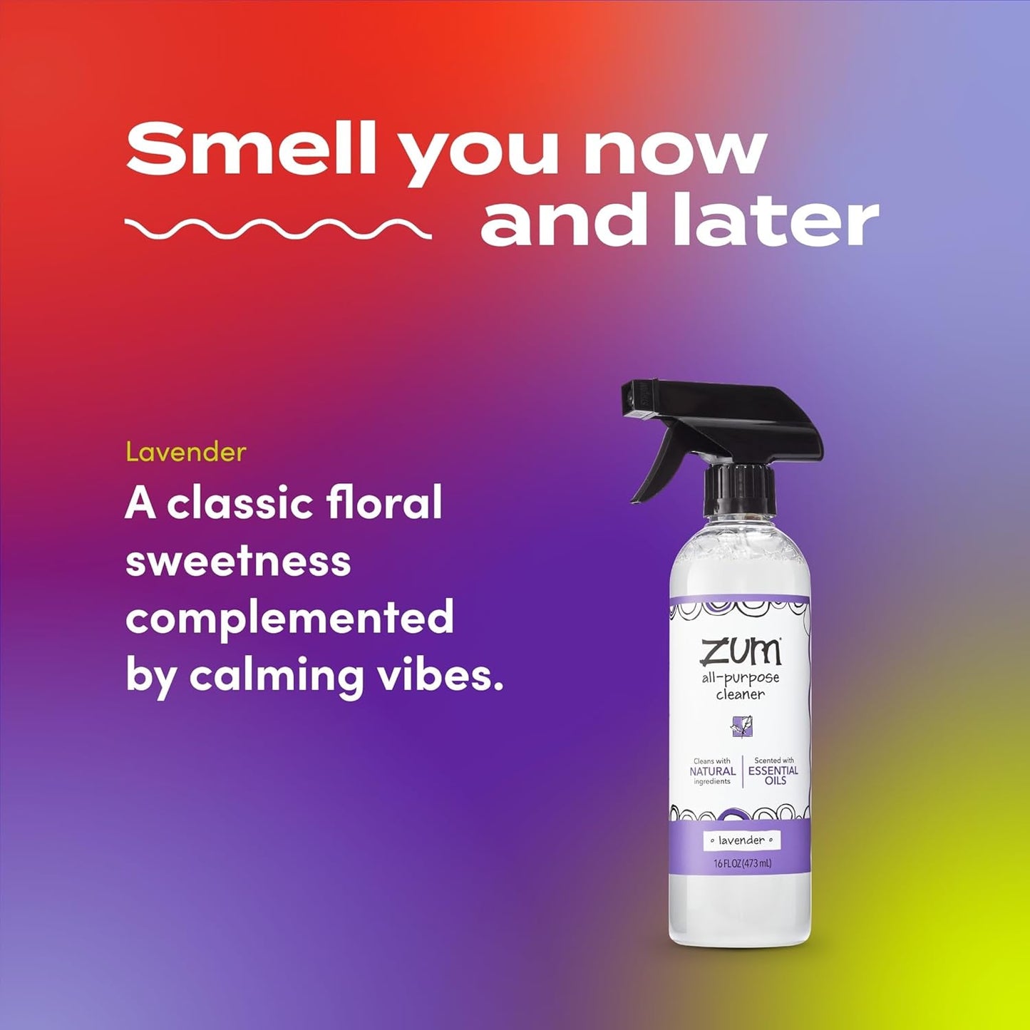 Zum by Indigo Wild All-Purpose Cleaner - Natural Lavender Cleaner with Essential Oils & Baking Soda - 16 fl oz