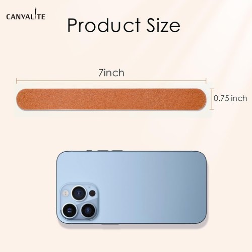 Canvalite Nail File - Large 180 Grit Emery Boards for Natural Nails | 12-Pack Manicure Tool Set