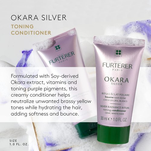 Rene Furterer OKARA SILVER Toning Conditioner - Purple Conditioner for Blonde, Grey & Silver Hair - Gentle Formula