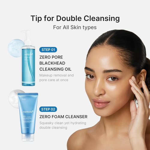 Medicube Double Cleansing Duo - Flawless Glass Skin Set with Zero Pore Cleansing Oil & Foam Cleanser