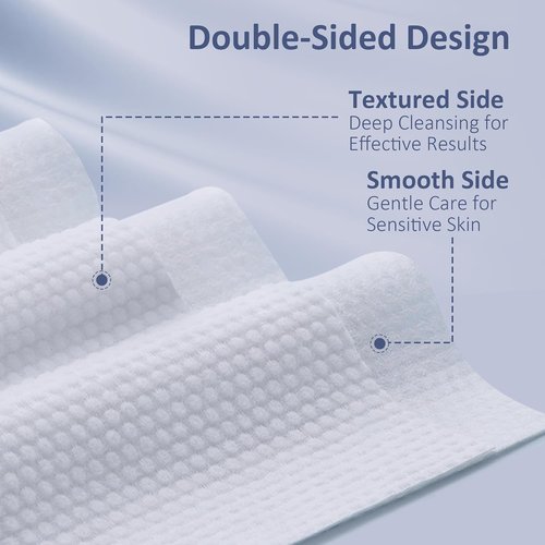 Ourmed Life Face Towels - Biodegradable Disposable Facial Cloths for Sensitive Skin | 100 Count, Lint-Free