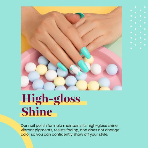 Beetles Teal Gel Nail Polish - Cascade Green 15ML/0.51Fl Oz, Teal Neon Gel Polish, Soak Off UV LED Spring Nails Art Design Manicure Salon DIY Home Neon Nails - Gifts for Women