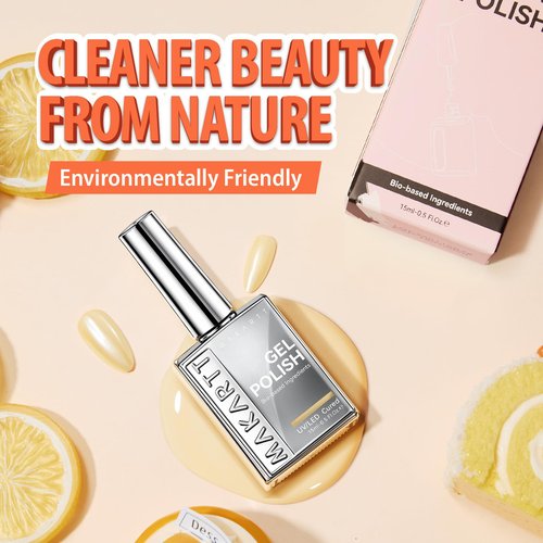 Makartt Pastel Yellow Gel Nail Polish: 15ML Hema-Free Butter Yellow Nail Polish High Gloss Effect Soak Off UV LED Nail Art Manicure DIY Home Salon Gift for Women