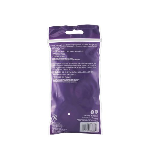 Goody Ouchless Hair Bands - No-Metal, Soft & Stretchy, Black | 70 Count Pack