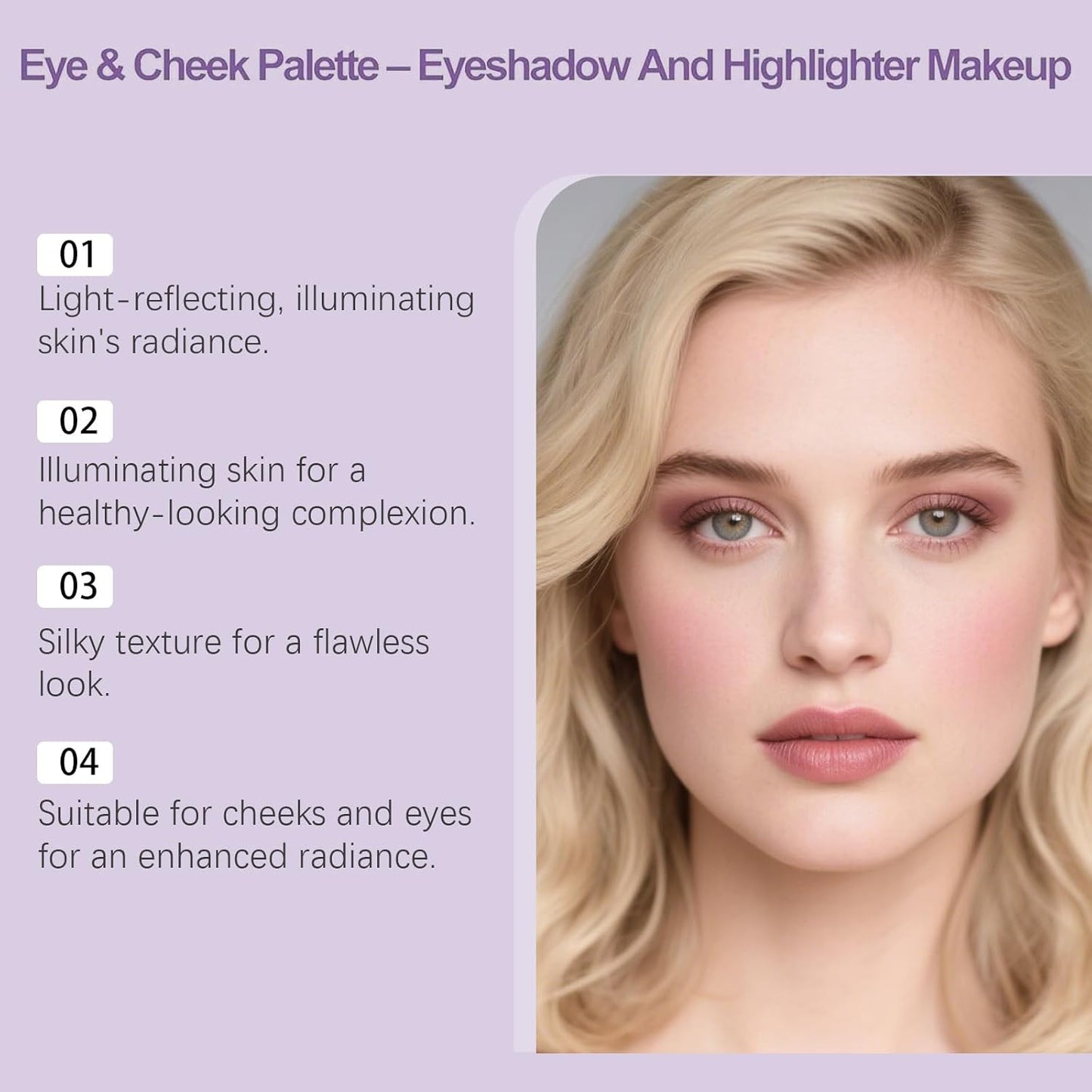 Skiennix Eye & Cheek Palette - Versatile 4-In-1 Makeup Kit with Eyeshadow, Blush & Highlighter