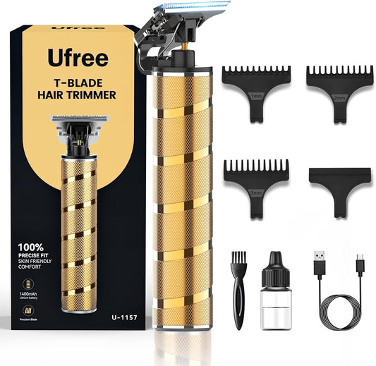 Ufree Hair Trimmer & Beard Trimmer - Professional Electric Razor with T Blade Precision Edger | Ideal for Hair Cutting & Grooming