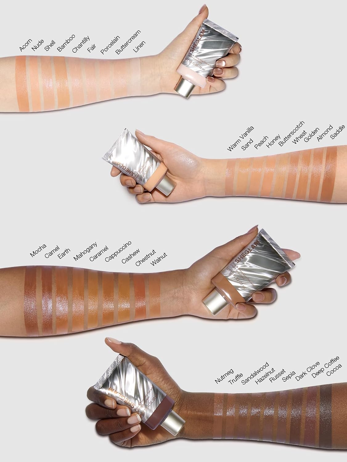 SheGlam Dew & Done Skin Tint - SPF 20 Light-Medium Coverage Foundation for Even Skin Tone | Bamboo