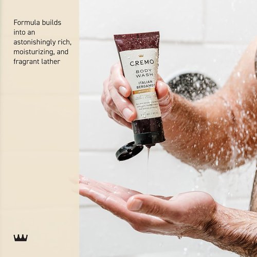 Cremo Italian Bergamot Body Wash - Rich Lathering Formula for Men | Travel Size 3 Fl Oz