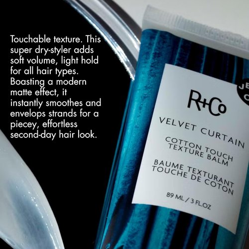R+Co Velvet Curtain Balm - Lightweight Frizz Control & Texture Styling - Hydrating for All Hair Types - 3oz