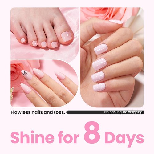 Beetles Light Pink Nail Polish - Cloudy Rose, Pastel Baby Pink Nail Polish Quick Dry, Long-Lasting Pastle Nails, Fingernail Art Effect Gift for Her - 0.51Fl Oz/15ML