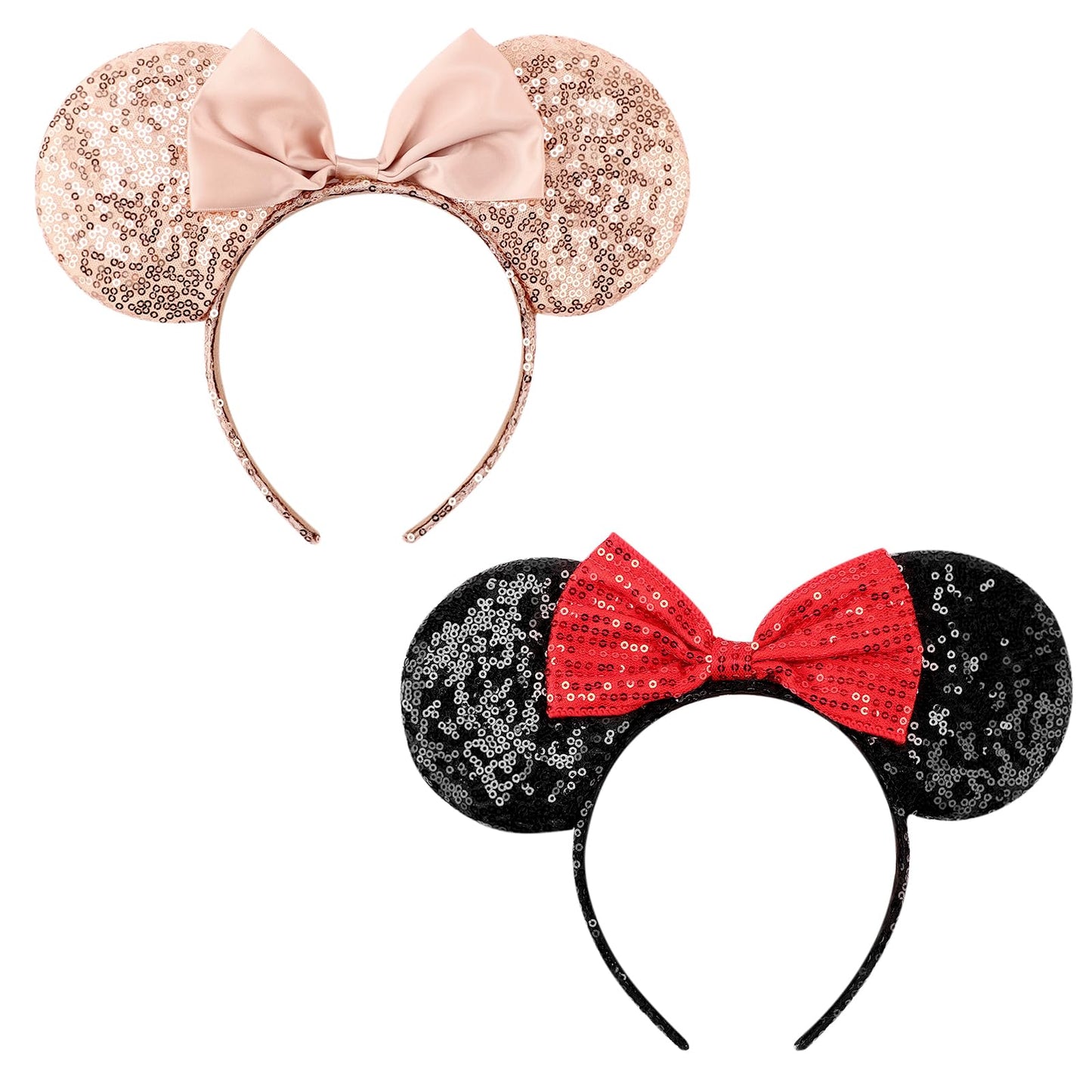 DRESHOW Mouse Ears Bow Headbands Glitter Party Decoration Cosplay Costume for Girls & Women