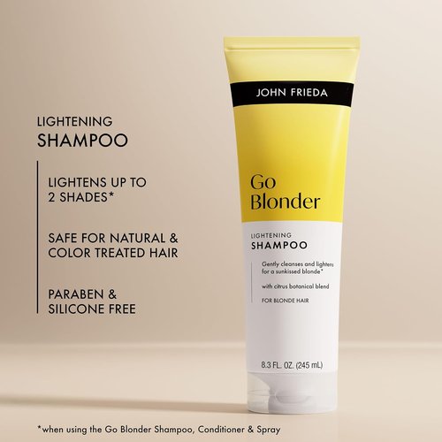 John Frieda Go Blonder Lightening Shampoo - Brightens Blonde Hair | 8.3 Fl Oz