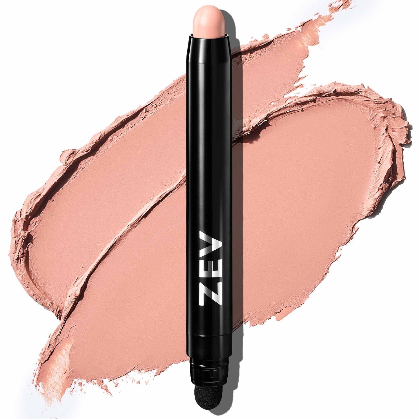 Zev Eyeshadow Stick – ShadeRush 2-in-1 Cream Eyeshadow Stick – Cream-to-Powder Eye Shadow with Built-in Smudger – Matte Makeup – Waterproof and Crease-Proof – Peachy Matte