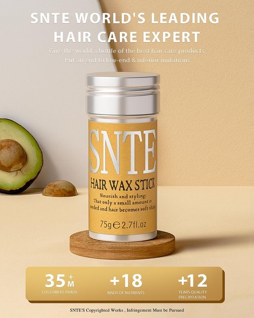 Samnyte Hair Wax Stick & Styling Cream Kit, Slick Back Hair Products for Women, Kids, Non-greasy Fly Away Stick for Hair, Hair Styling Accessories for Buns, Braiding