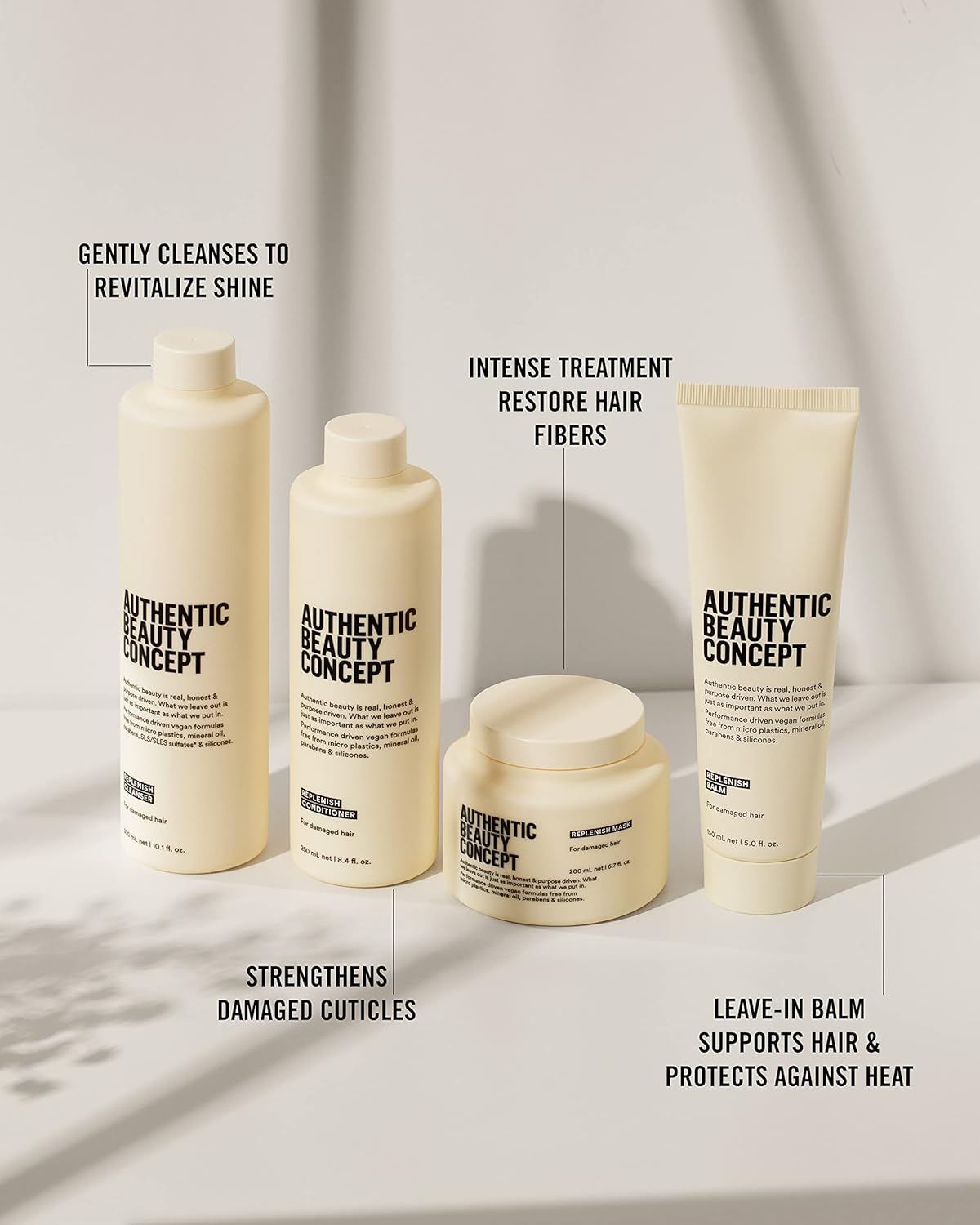 Authentic Beauty Concept Replenish Balm - Replenishing Hair Balm for Damaged Hair | Protects & Strengthens | Vegan & Cruelty-Free | 5 fl. oz