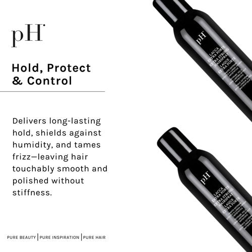 pH PURE HAIR Extra Hold Hairspray - Strong, Anti-Frizz & Humidity-Resistant Non-Aerosol Hair Spray with Floral Scent - Fast-Dry - 10.1 oz