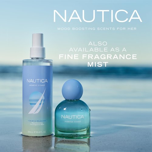 Nautica for Her Jasmine Coast Eau De Parfum 1.6 Fl Oz (Pack of 1), Notes of Pear, Jasmine, and Musk, Women's Fragrance, Long Lasting, Mood-Boosting Fragrance, Vegan Formula, Travel Size
