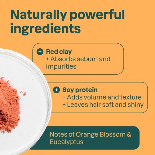 ATTITUDE Volume & Shine Shampoo Bar, Natural Origin, for Thin and Flat Hair, Soy Protein & Red Clay, EWG Verified & Clean Ingredients, Vegan, Orange Blossom & Eucalyptus Scent, 4 Oz