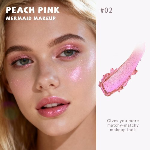 HOSAILY Holographic Duochrome Pink Glitter Eyeshadow Palette - Color Shift Metallic Shimmer & Highlighter