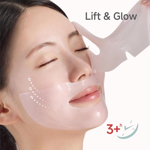 CANDORLOV CDL Low Molecular Collagen Face Lifting Mask - Deep Hydrating & Firming Hydrogel for Glass Skin | 10 Sheets
