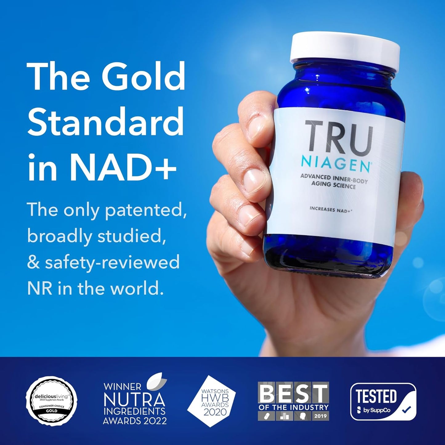 TRU NIAGEN NAD Supplement - Boost Brain Function & Anti-Aging | 300mg Niagen, 30 Servings | Supports Cellular Energy