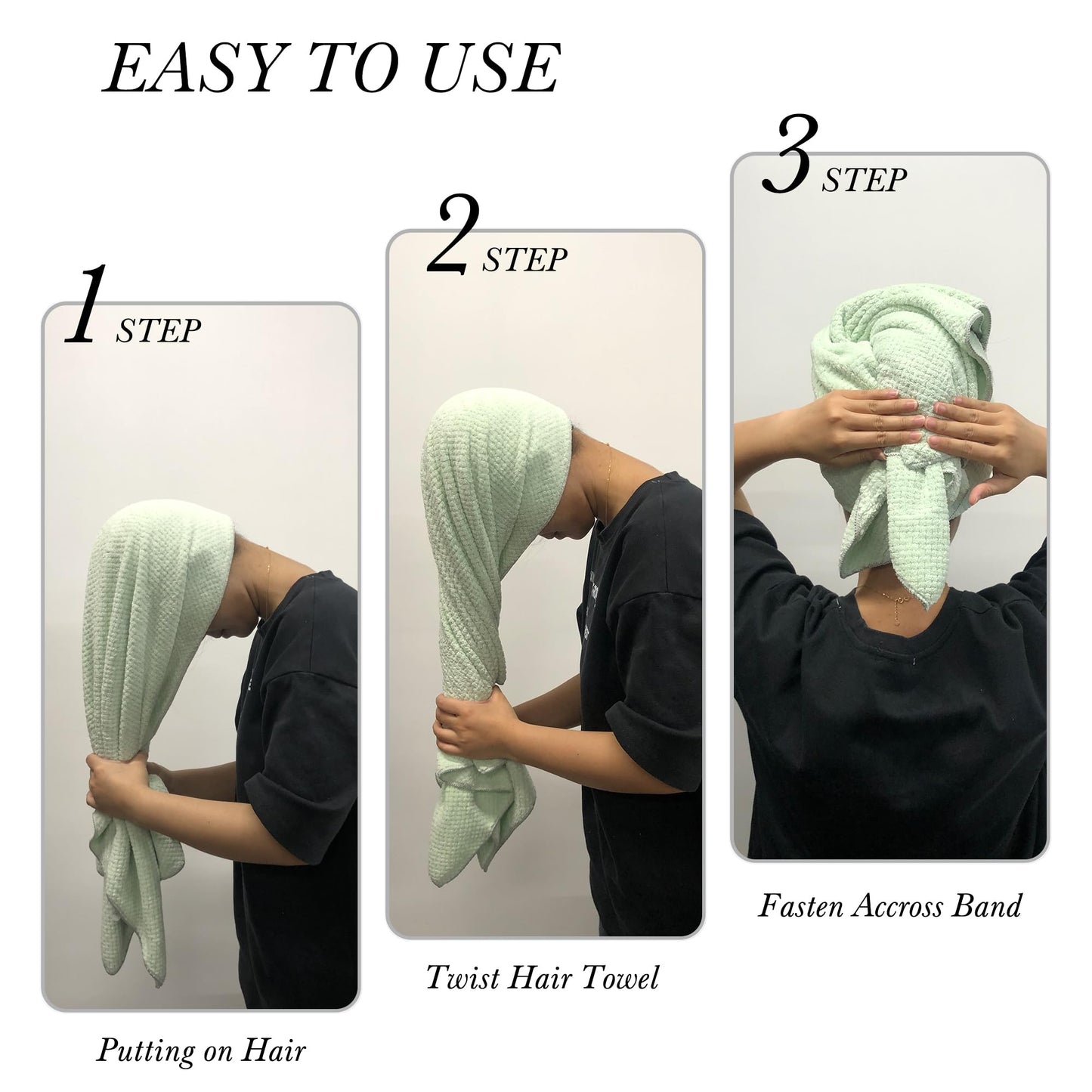 Chloven Large Microfiber Hair Towel Wrap for Women - Ultra Absorbent & Anti-Frizz Hair Drying Towel - Quick-Dry Hair Turbans Wrap Towels for Women Curly Hair - Multipurpose Bath Towel Alternative