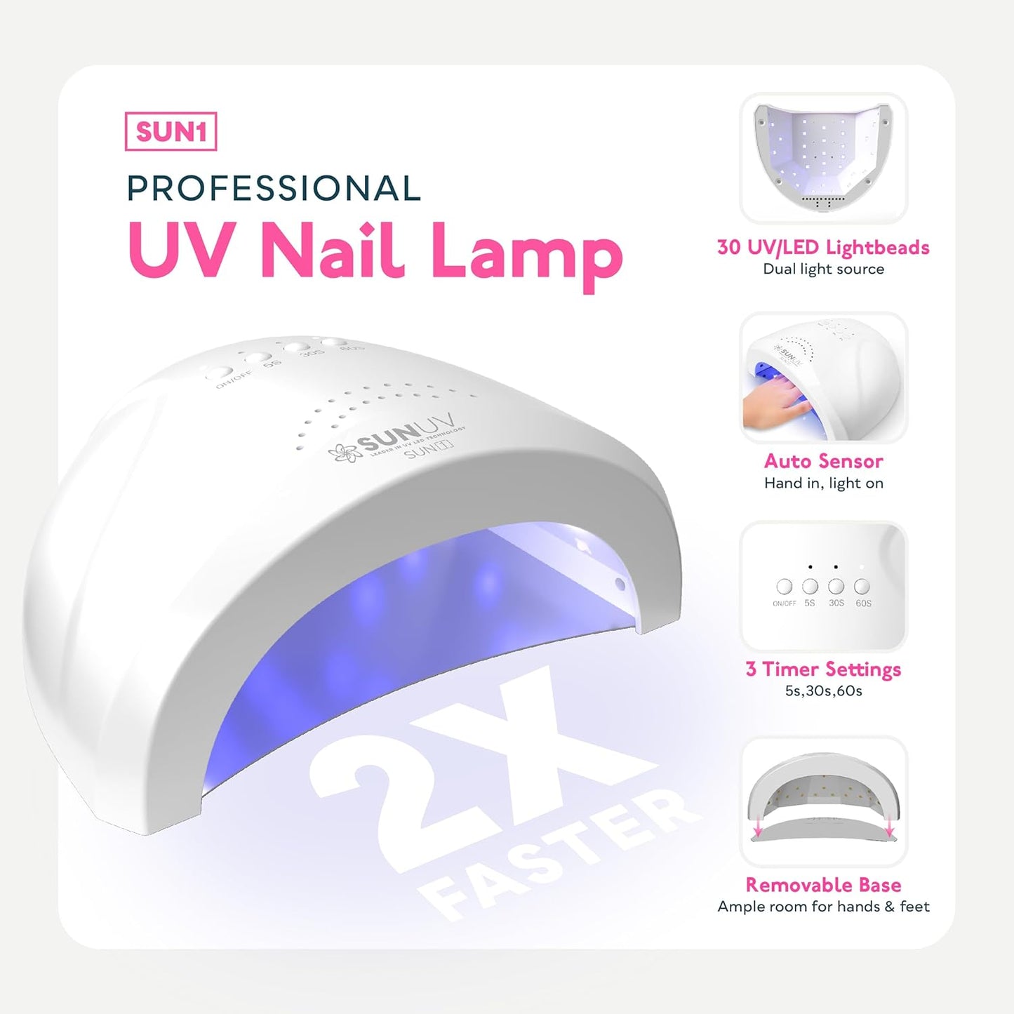 SUNUV Gel Nail Polish Kit - 23 Pcs with UV Light | 12 Vibrant Colors & Manicure Tools for Home Salon