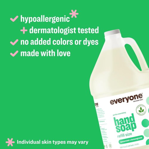 Everyone Liquid Hand Soap Refill - 1 Gallon Spearmint & Lemongrass | Made with Essential Oils
