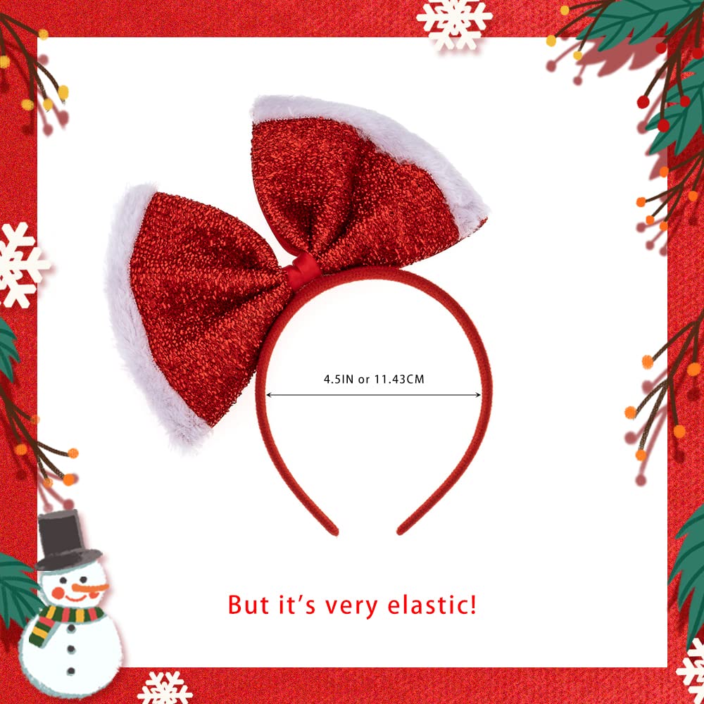 Madison Tyler Oversized Christmas Bow Headbands for Girls | Cute Soft Accessories for Christmas Party | Holiday Gifts for Kids and Women