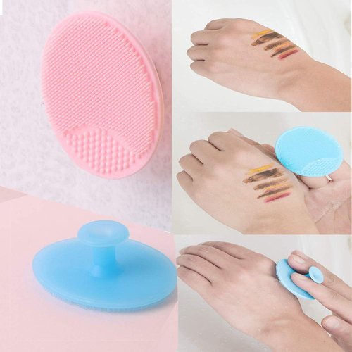 3 Pcs Lip Scrub Brush with Silicone Facial Cleansing Brush,2 Pcs Face Scrubber Gentle Exfoliating,Removing Blackhead,Massaging