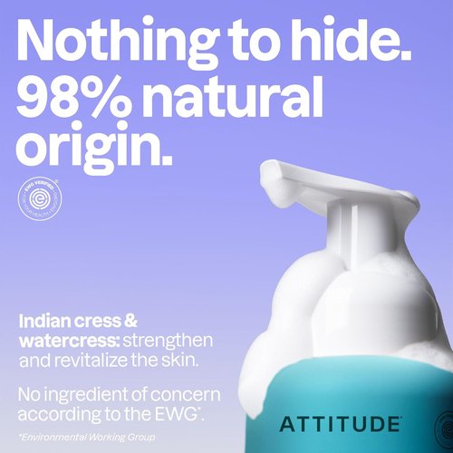 ATTITUDE Foaming Hand Soap - EWG Verified, Vegan & Cruelty-Free, Unscented - 10 Fl Oz