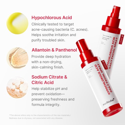 Medicube Power Soothing Spray - Hypochlorous Acid Facial Mist for All Skin Types | 4.22 fl. oz - Calming Daily Solution