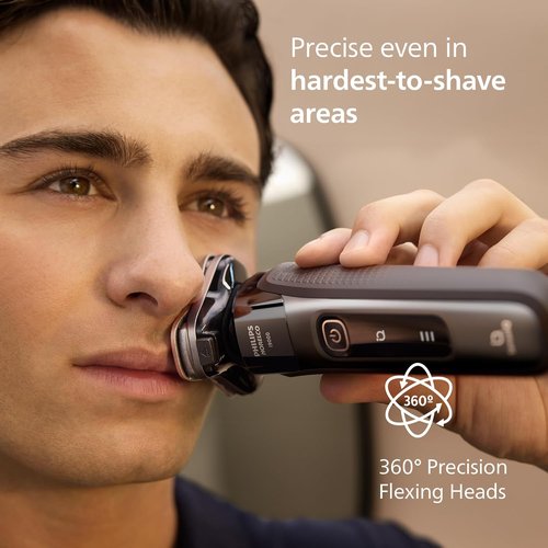 Philips Norelco Electric Shaver i9000 - Wet & Dry, Ink Black, SenseIQ Technology, Triple Lift & Cut System